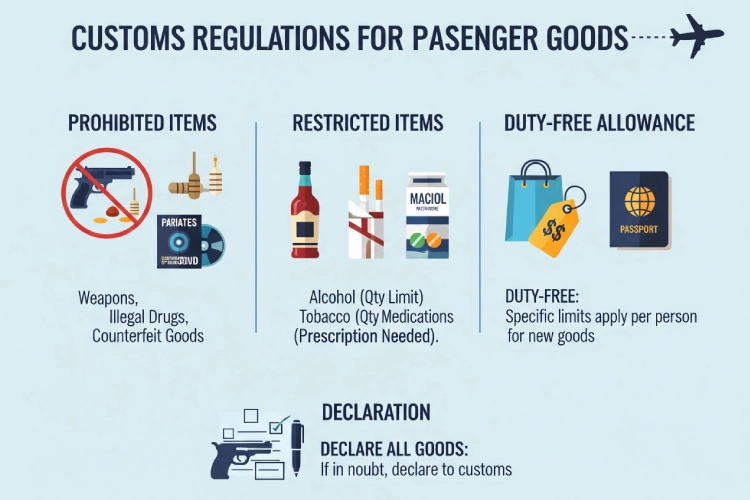قوانین گمرکی کالای همراه مسافر
