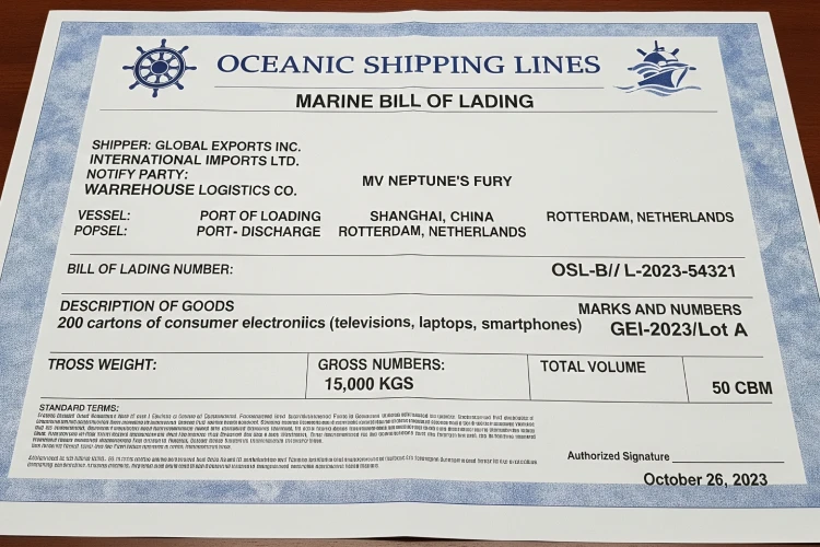 بارنامه دریایی