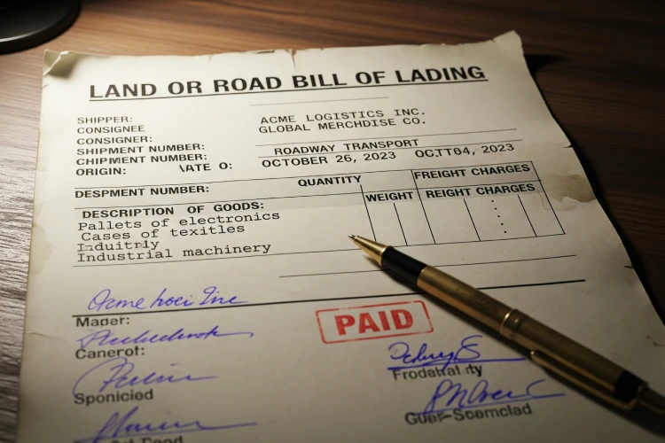 بارنامه زمینی یا جاده ای