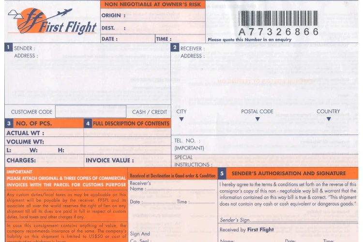 بارنامه و رسید پستی 