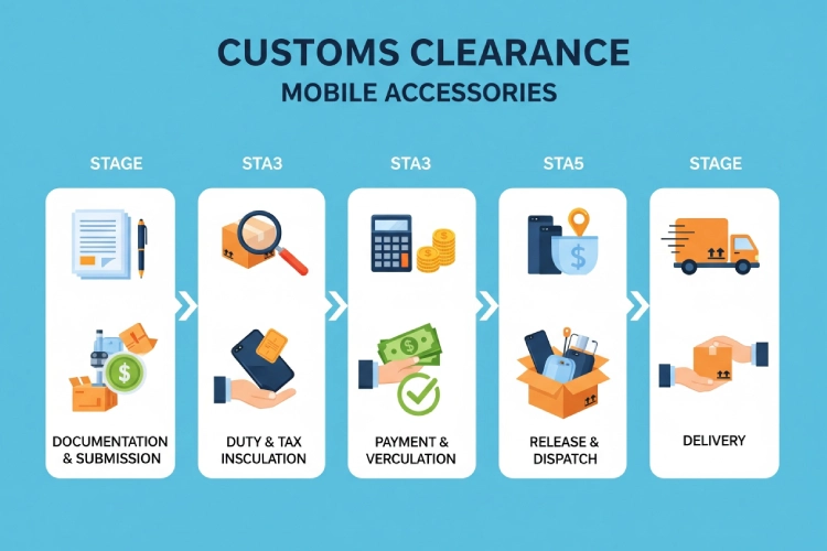 مراحل کلی ترخیص لوازم جانبی موبایل